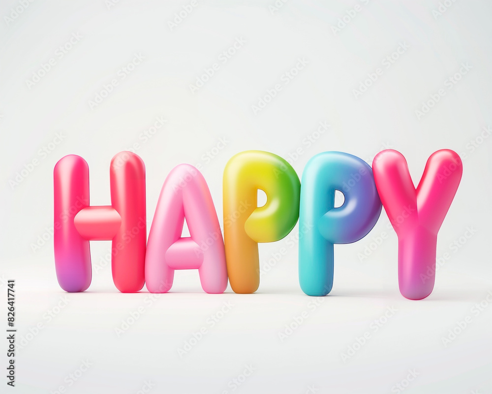 Fototapete ai generated photo with inflatable multicolored letters 