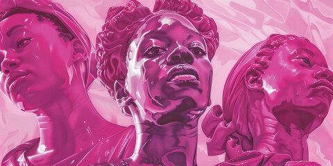 Social justice punk. Intersection of abortion rights in court. Protest portraits of women.