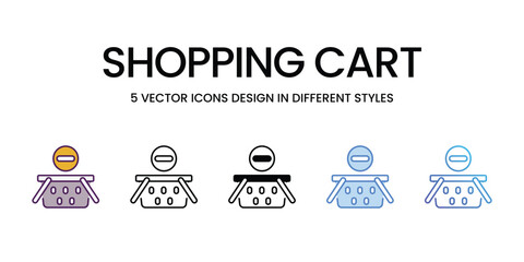 Shopping Cart icons vector set stock illustration.