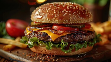 Burger King big whopper Wednesdays dinner. award winning food photography, cinematic lightning....