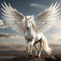 white horse on the sky