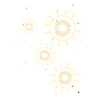 Decorated with fireworks and sparkling stars. Indian festival decoration