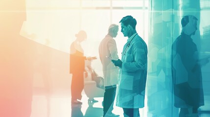 Doctor in a white coat with a stethoscope, consulting a patient in a bright clinic, caring and professional atmosphere, ideal for healthcare and medical themes, isolated background.