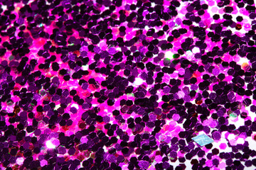 Close Up of Color Shiny Confetti Glitter On White Background