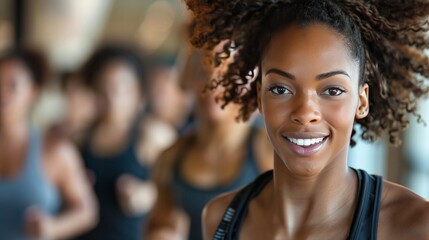 Fitness resolution: Capture a group of people working out in the gym, running outdoors, and participating in fitness activities. Focusing on health and New Year's resolutions.