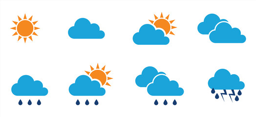 Obraz premium weather icon. simple set clouds colored vector illustration