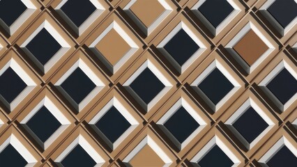 Contemporary Three-Tone Cube Pattern