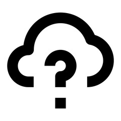 cloud question line icon for user interface 
