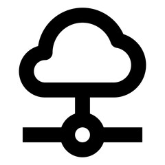 cloud data connection line icon for user interface 