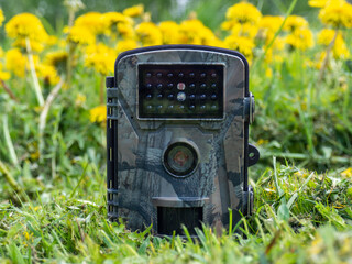 Photo and video trap. Animal and surroundings monitoring device with motion sensor and night...