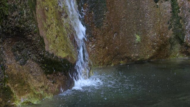 Sopota Waterfall near town of Tolmin in Julian Alps Slovenia