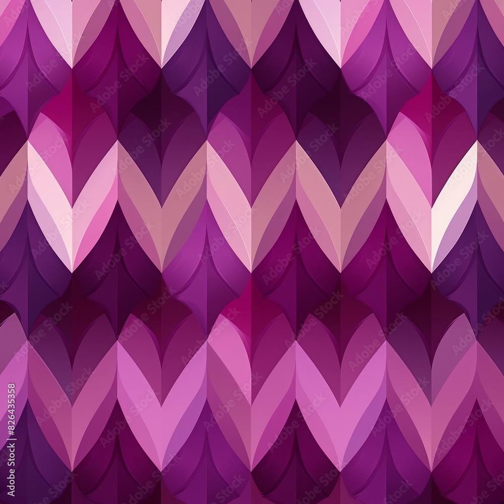 Wall mural Seamless geometric pattern with purple and pink abstract shapes. Modern, vibrant design suitable for backgrounds and textiles. Vector illustration. - Wall murals