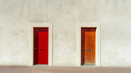Two doors, imagine the image showing the alternative perspective