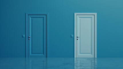 Two doors, imagine the image showing the alternative perspective