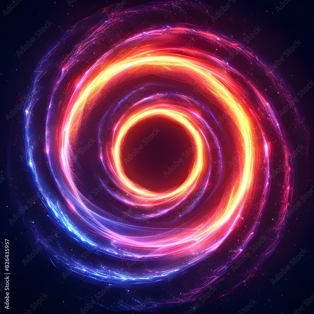 Poster pulsating neon vortex captivating backdrop for dynamic product displays
