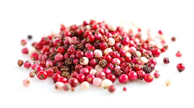 Peppery Pink Pepper Peas on a White Background Studio Image