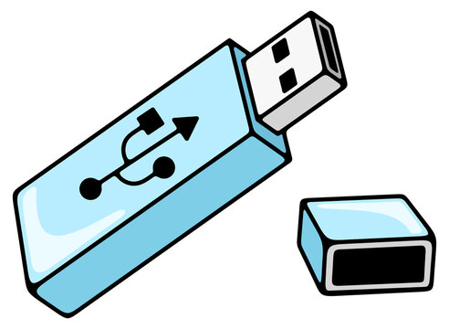 Flash drive, usb pendrive, usb thumb drive and usb stick. Gig stick, disk on key, usb flash drives, usb memory stick, computer and technology, illustration