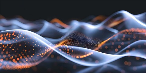 Blue digital wave pattern creating abstract futuristic technology background with dynamic movement. Concept Technology, Digital Art, Abstract Design, Blue Wave Pattern, Futuristic Concept