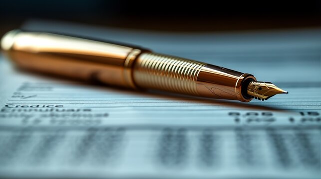 A close-up of a pen signing financial documents, representing commitment and accountability in business transactions.
