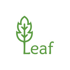 logo design, typography icon, leaf writing