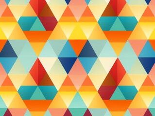 Fototapeta premium Colorful geometric triangle pattern vibrant abstract design, ideal backgrounds, wallpapers, decor, showcasing bright lively hues.