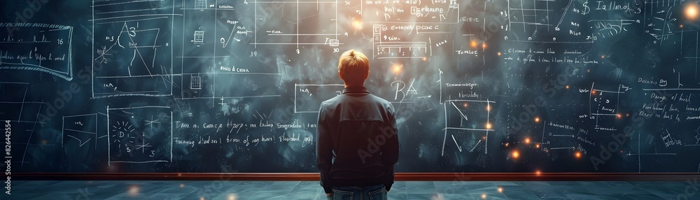 Poster a math tutor conducting an online session explaining complex concepts through a virtual blackboard s