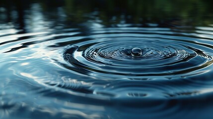 A serene water background with concentric circles of ripples blending into geometric patterns, evoking calm and modernity.