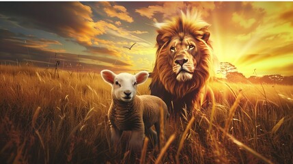 Lion in the field