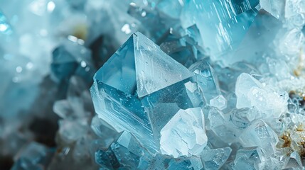 Blue Aquamarine Crystal Closeup