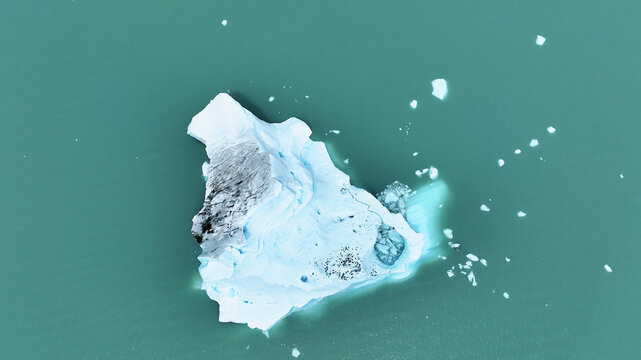Aerial view of majestic glacier Perito Moreno, Santa Cruz, Argentina.