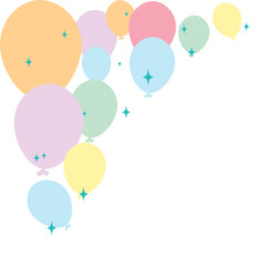 Naklejka premium Colorful festive background with balloons and sparkling stars