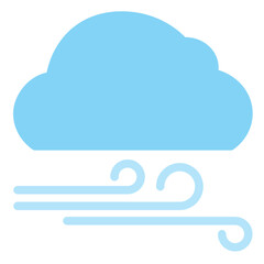 Windy Icon in Flat Style