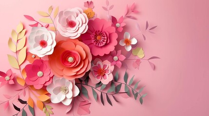 personalized mothers day greeting card template in 3d polygonal paper art style