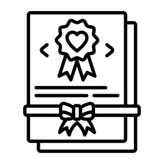 Nikah Nama or Muslim Marriage certificate concept, Zawaj Contract vector outline icon, Muslim marriage Symbol, Islamic wedding customs Sign, Pakistani matrimony stock illustration