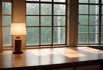 Classic home with empty desk and window