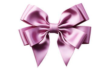 Fashionable hair bow light purple color pattern design in beautiful color made out of satin fabric Isolated on cut out PNG or transparent background. Great hair accessory for girls and women.