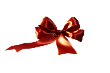 Fashionable hair bow light dark red, gold color pattern design in beautiful color made out of satin fabric Isolated on cut out PNG or transparent background. Great hair accessory for girls and women.