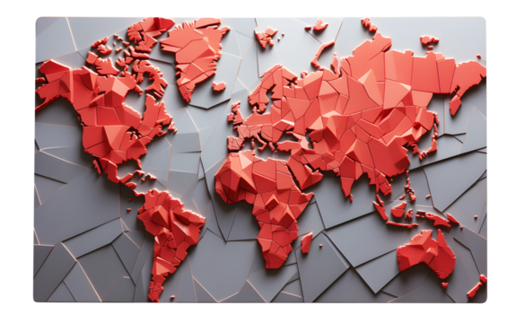 Digital credit card display grey. Red world map pattern isolated on cut out PNG or transparent background. Technology Online card payment for purchases from online stores and online shopping.
