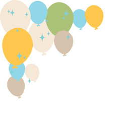 Decorative balloons and sparkling stars