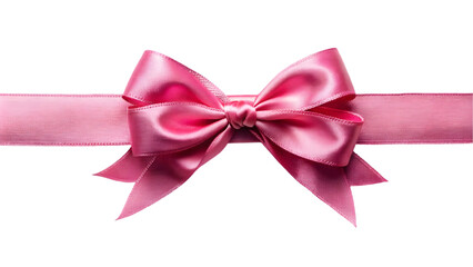 Lovely Pink Satin Ribbon and Bow, Perfect for Various Design Projects, Isolated on Transparent Background