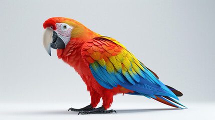 Fototapeta premium 3D graphic of a colorful parrot on a white background