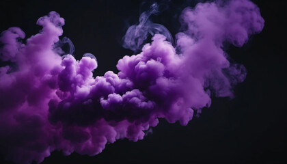 Fototapeta premium purple smoke on black background, ai