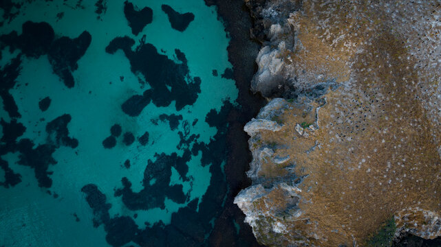 Aerial view of Bird Island at Point Peron, Perth, Western Australia, Australia.