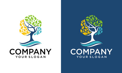 Beautiful bird tree logo, personal grow, healing, connection with earth, logo icon