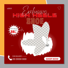 Social media post or web banner template design with abstract background
