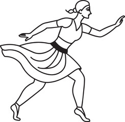 silhouette of a ballerina dancing illustration black and white