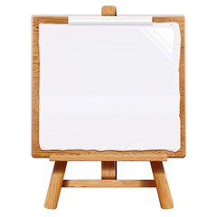 wooden easel with blank canvas
