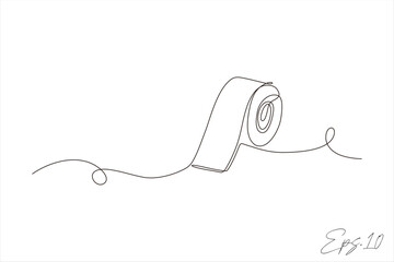 Obraz premium toilet tissue continuous line vector illustration