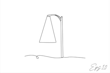 vector illustration of continuous line of street lights
