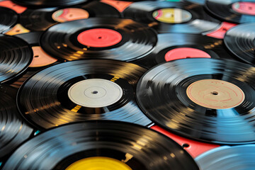 Vinyl records music background
